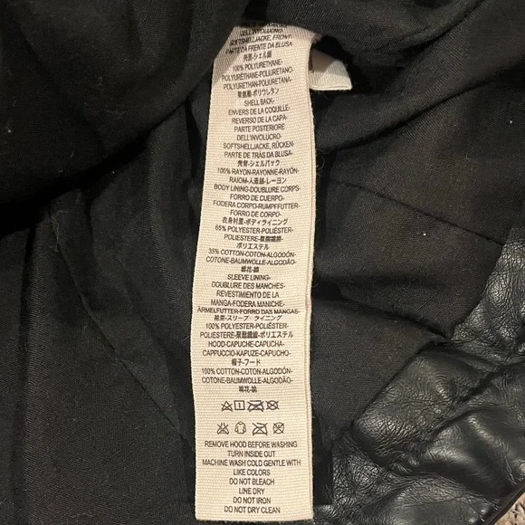 Free People Black Faux  Leather Moto Jacket sz 0 - Picture 5 of 8